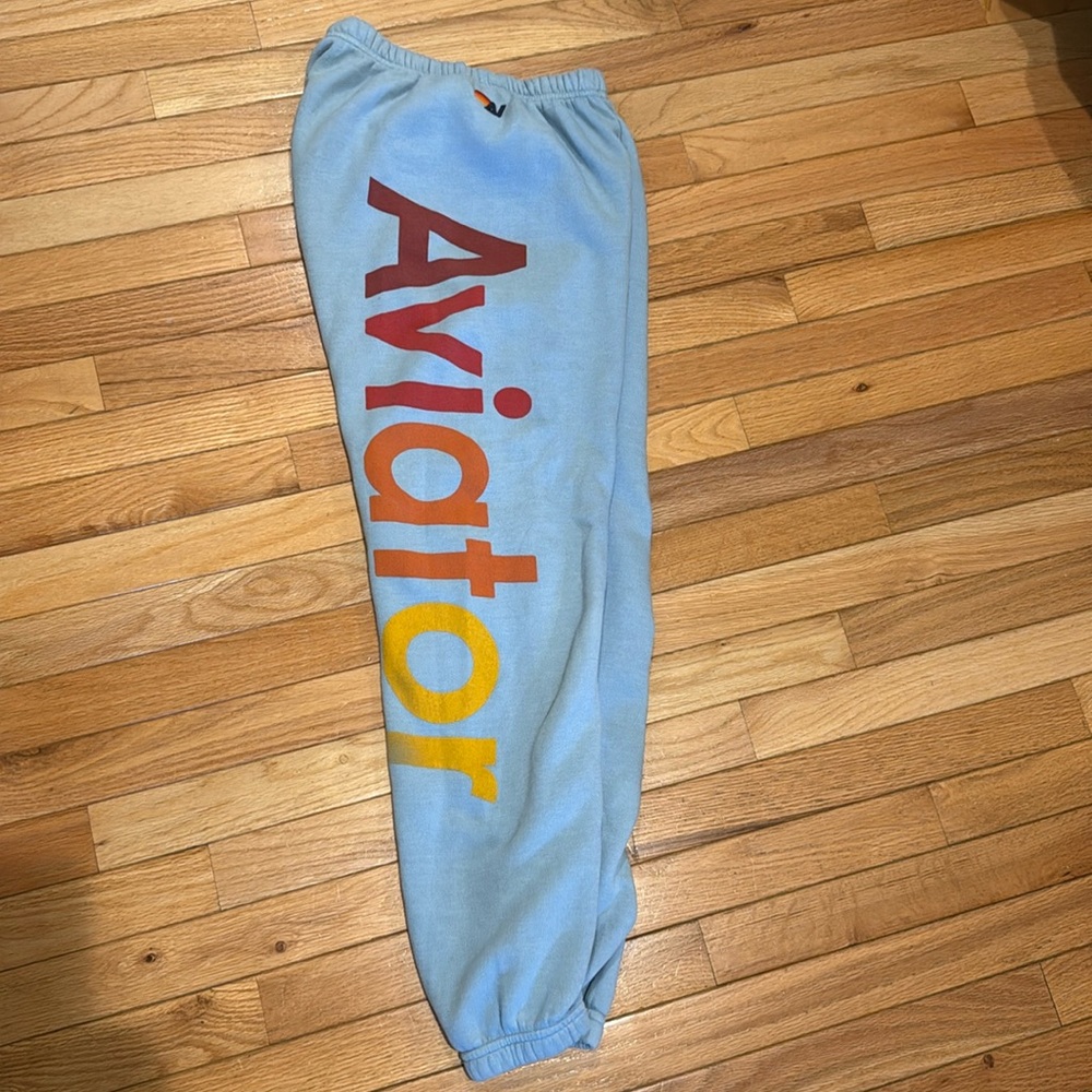 Aviator Nation logo sweatpants blue small